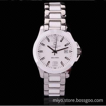 Men's Style Skeleton Automatic Watch in Stainless Steel, with Ceramic Case and Bracelet, 3ATM WRC